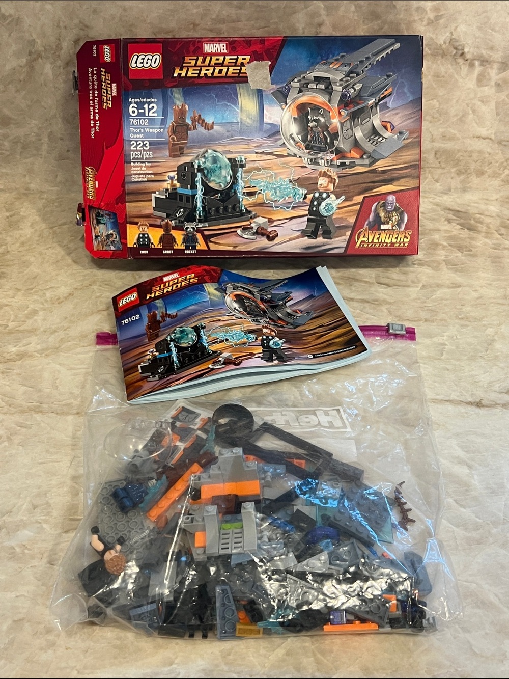 Lego Marvel Avengers Superheroes Thor’s Weapon Quest #76102 RARE